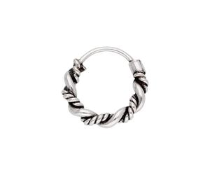 jewellerybox Sterling Silver Oxidized Twisted Hinged 23Ga 11mm Nose Ring