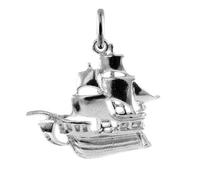 jewellerybox Sterling Silver Pirates Galleon Charm