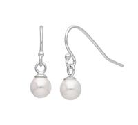 jewellerybox Sterling Silver Round 5mm Pearl Fishhook Dangle Earrings