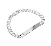 jewellerybox Sterling Silver Thick Heavy 7mm Curb Men's 8 Inch ID Plate Bracelet