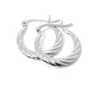 jewellerybox Sterling Silver Twisted Creole 19mm Hoop Earrings
