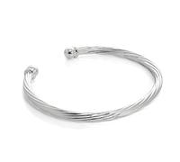 jewellerybox Sterling Silver Twisted Gents Torque Bangle