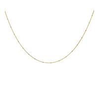jewellerybox Yellow Gold Dipped Sterling Silver Beaded Diamond Cut Curb Chain 18 Inch + 2 Inch Extender