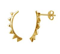 jewellerybox Yellow Gold Dipped Sterling Silver Geometric Triangle Spike Ear Crawler Stud Earrings