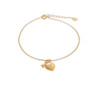 jewellerybox Yellow Gold Dipped Sterling Silver Key & Heart Padlock Adjustable Bracelet