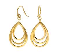 jewellerybox Yellow Gold Dipped Sterling Silver Triple Teardrop Dangle Earrings