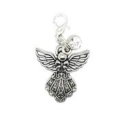 JewelleryJoy Angel Wings Charm Lobster Clasp for Silver European Chain Link Bracelet in Organza Gift Bag