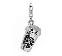 JewelleryJoy Love Coffee Cup Saucer Charm Pendant Clip on in Organza Gift Bag (Tall Coffee Cup Clip On)