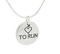 JewelleryJoy Love to Run Marathon Sport Hobby Pendant Charm Chain Necklace in an Organza Gift Bag (Love to Run)