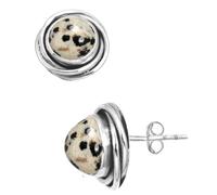 Jeweloporium 925 Sterling Silver Earring for Women Silver Earring Multicolor Natural Dalmatian Gemstone Drop Dangle Costume Wedding Gift Vintage Jewelry
