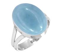 Jeweloporium 925 Sterling Silver Ring for Women Size V Blue Real Angelite Stone Costume Silver Ring Friendship Day Gift Vintage Jewelry