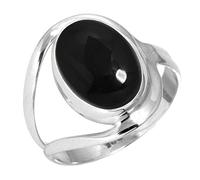 Jeweloporium Genuine Black Onyx 925 Silver Ring for Women Gemstone Cocktail Silver Ring Size O 1/2 Mothers' Day Gift Victorian Jewelry