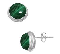 Jeweloporium Green Malachite Natural 925 Silver Earring for Women Stone Studs Handmade Silver Earring Engagement Gift Cocktail Jewelry