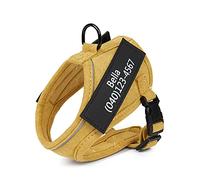 jewelora Personalised Cat Harness Escape Proof Walking Kitten Vest Harness with Reflective Strips Adjustable Step-in Breathable & Soft Puppy Kitten Harness for Outdoor Walking (Yellow)