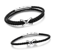 jewelora Personalised Infinity Couples Matching Bracelets for His and Her Engraved Name Bracelets for Boyfriend Girlfriend Rope Braided Bracelet for Husband Wife Men Women (Couple)