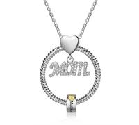 jewelora Personalized Mother Necklace 1-5 Names Family Tree of Life Pendant with 1-5 Birthstone Jewelry Gift for Women Grandma Anniversary Birthday (Silver,1 Name)