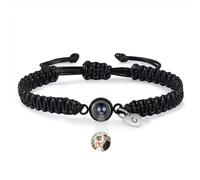 jewelora Photo Bracelet Personalised Projection Bracelet with Picture Inside Letter Bracelet Gift for Women Mens Couple Friends Birthday Anniversary Memorial (black)