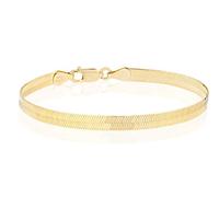 jewelry 18K Gold Over Sterling Silver Italian Solid 4.5mm Flat Herringbone Chain Men Women 8" Bracelet