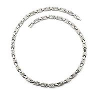 Jewelry 21"/6mm Pure Germanium Magnetic Healthy Gold Titanium Necklace, a Necklace That can be Worn by Both Men and Women (Silver)