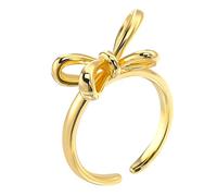 jewelry 2pcs Fine Bow Bowknot Statement Jewelry Initial Decor Finger Hollow Rings for Teens Women Promise Open Ring jewelry
