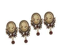 jewelry 2sets Beauty Head Vintage Cute Flared Brooch Hat Cardigan Women Micro Men Juicy Boutonniere Pins Elegant Breastpin Retrobreastpin 2pcs*2 jewelry