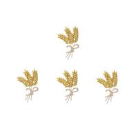 jewelry 4pcs Ears of Wheat Boutonniere Men Brooches Mens Festival Lapel for Suits Rhinestone Women Backpack Brooch Pin Zinc Alloy Yellow jewelry