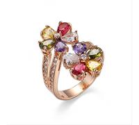 jewelry 925 Jewelry Ring Women Wedding Ring Flower Crystal Zircon Stone Rings Female Party Engagement Fine Jewelry earrings