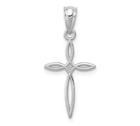 Jewelry Affairs 14k Real Solid White Gold Passion Cross Charm Pendant, 24x12mm
