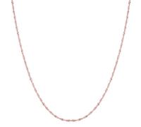 Jewelry Affairs 14k Rose Solid Real Gold Singapore Chain Necklace, 1.0mm, 20"