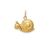 Jewelry Affairs 14K Yellow Gold Snail Charm Pendant, 13 x 15 mm