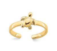 Jewelry Affairs Real Solid Yellow Gold Adjustable Sea Turtle Toe Ring