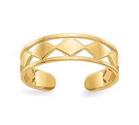 Jewelry Affairs Real Solid Yellow Gold Diamond Shapes Toe Ring