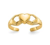 Jewelry Affairs Real Yellog Gold High Polished Claddagh Heart Summer Toe Ring
