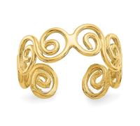 Jewelry Affairs Real Yellow Gold Spiral Design Summer Toe Ring