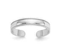 Jewelry Affairs White Solid Gold Milgrain Design Adjustable Toe Ring