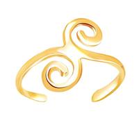 Jewelry Affairs Yellow Gold Swirl Design Cuff Style Adjustable Toe Ring