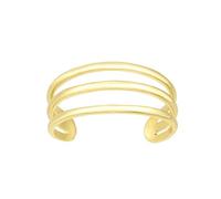 Jewelry Affairs Yellow Gold Triple Bar Adjustable Toe Ring 6.5mm