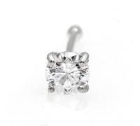 Jewelry Avalanche Solid 14Kt Gold Moissanite Stud Nose Ring - 22G Nose Bone Stud - Ball End Nose Ring - April Birthstone Nose Stud, Metal, Moissanite