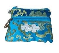 Jewelry Bags，Small Jewelry Box 2pcs Cute Chinese knot Two Zipper Purse Jewelry Packaging Bags for Bracelets Necklace Storage Silk Brocade Zip Pouch Bags for Travel(Fuchsia(2 pcs pattern random))
