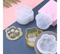 jewelry box Dog Paw Container Resin Molds Storage Box Mould Silicone Mold for DIY Epoxy Resin Trinket Holder Home Decoration (Color : 4)