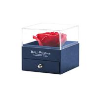 Jewelry Box for Necklaces - Soap Flower Necklace Organizer, Heart-Shaped Design, Romantic Gift Box | for Valentine’s Day, Birthdays, Proposals, Anniversaries, Engagement Celebrations, Gift Giving,