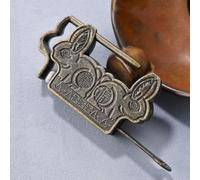 Jewelry box lock with Chinese alloy design by Ming and Qing dynasty, decorative padlock for cabinets and chests combining security and style (Large)