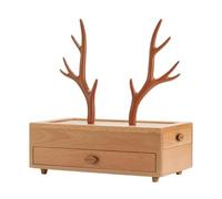 Jewelry Box Multi-Drawer Organizer - Creative Antler Decoration, Simple Storage Solution for Earrings and Necklaces, Durable Design