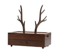 Jewelry Box Multi-Drawer Organizer - Creative Antler Decoration, Simple Storage Solution for Earrings and Necklaces, Durable Design