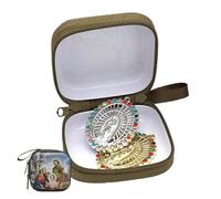 Jewelry Box - PU Leather, 2.75 x 2.75 Inch Storage Compartmentalized Design | Two-Way Zipper Secure Mini Case, Coin Case For Travel, Daily Use, Home Organization, Commuting, Gift Giving