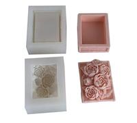 Jewelry Box Silicone Molds Rings Container Resin Mold Peony Storage Casting Mold Art Craft Decorations Jewelry Resin Peony Storage Silicone Molds for Home Decorations