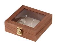 Jewelry Box Women - Wooden Storage Organizer, Multi Compartment Display Case | Clear Lid Treasures Chests for Collection, Handcrafted Keepsake Organizer with Dividers, Decorative Craft Box for Jewelry