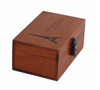 Jewelry Box, Wooden Box Vintage Wood Decorative Box with Lock for Display Decoration (Grilled Iron Tower)