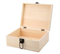 Jewelry Box, Wooden Box Vintage Wood Decorative Box with Lock for Display Decoration (Log Color Iron Tower)