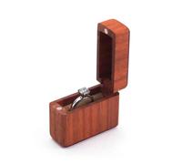 Jewelry Box Wooden Storage with Collect Soft Interior Holder Single/Double Slot Organizer Vintage Style for Proposal, Wedding(Color-B)